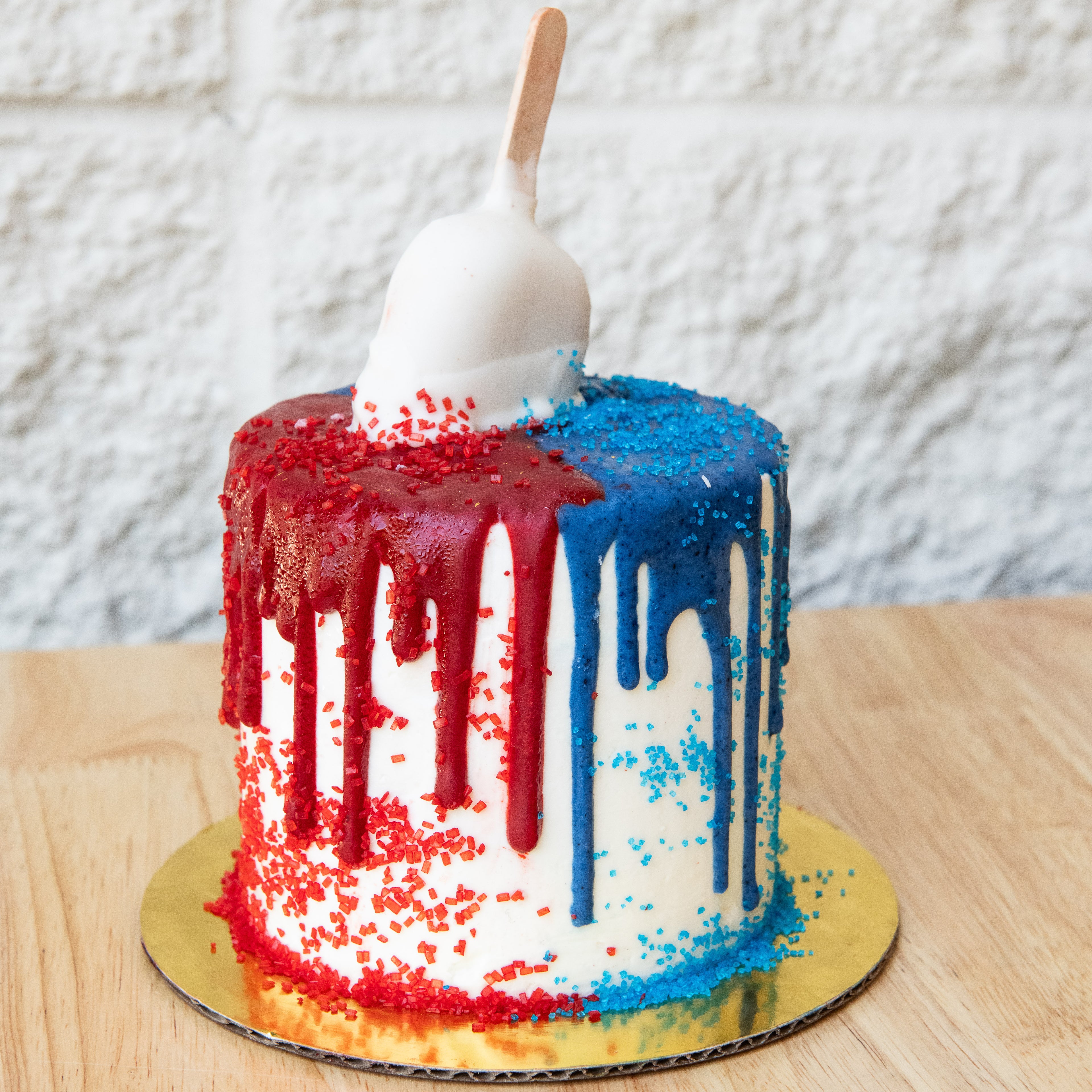Fourth of July 4" Melting Cake Pop Cake